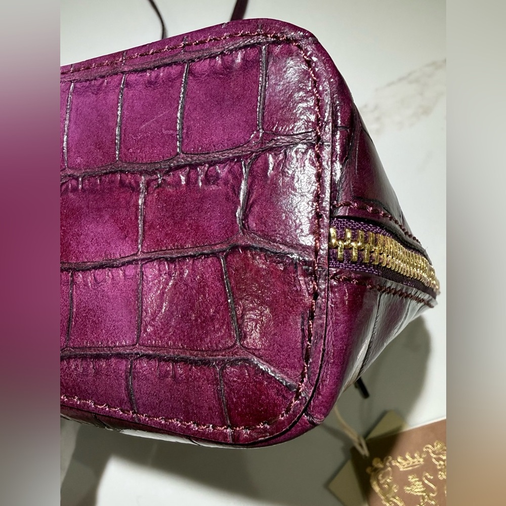 PRATESI Italian Firenze Leather Crossbody with Storage bag, Purple - Picture 11 of 16